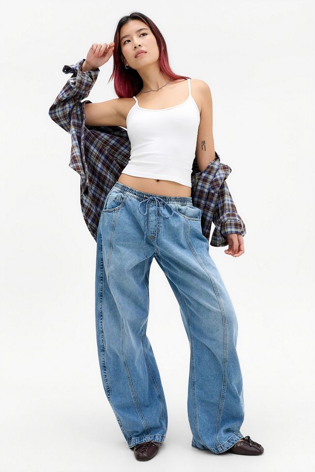 BDG Curve Low Rise Tie Front Barrel Jeans #1