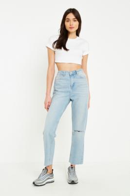 BDG Mom Bleached Raw Hem Jeans | Urban Outfitters UK