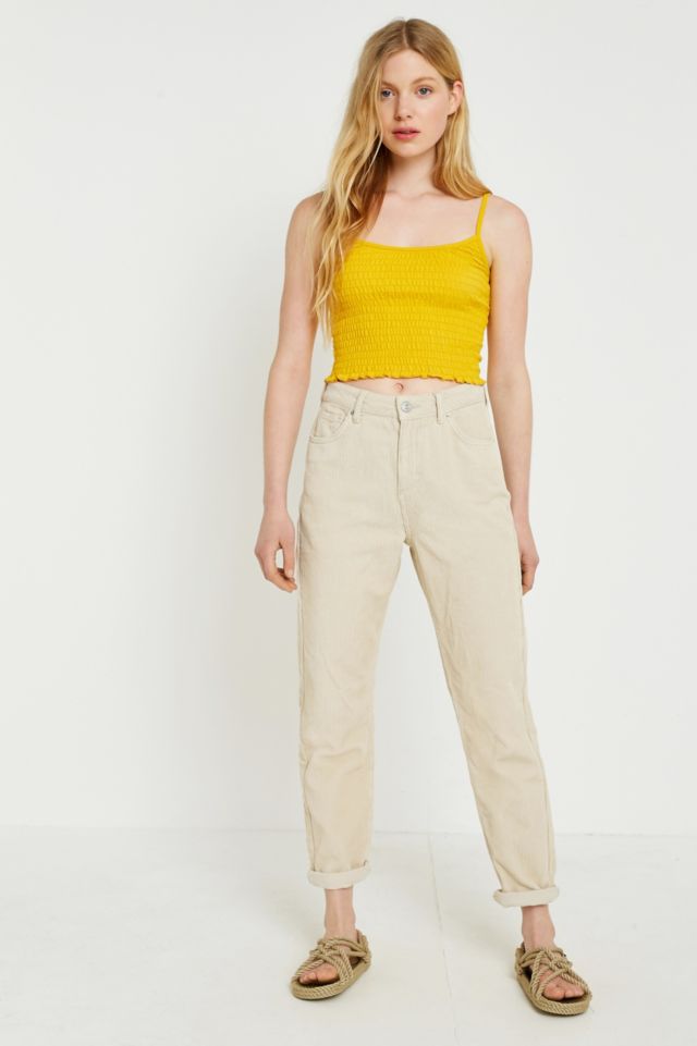 BDG Mom Ecru Corduroy Trousers | Urban Outfitters UK