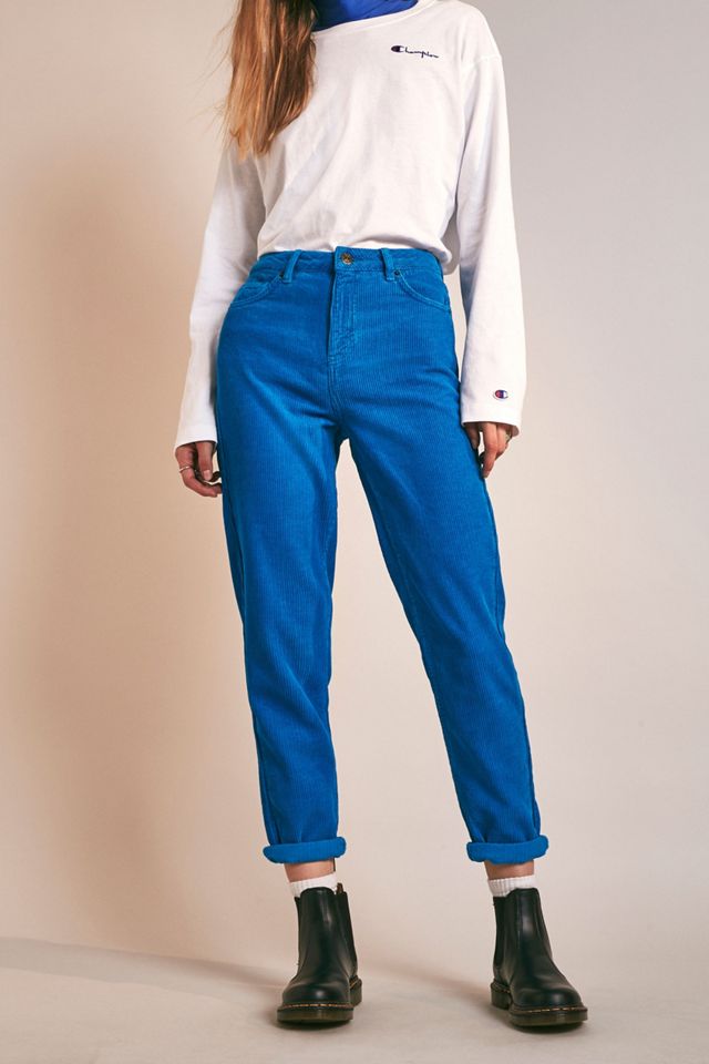BDG Bright Blue Corduroy Mom Trousers #3