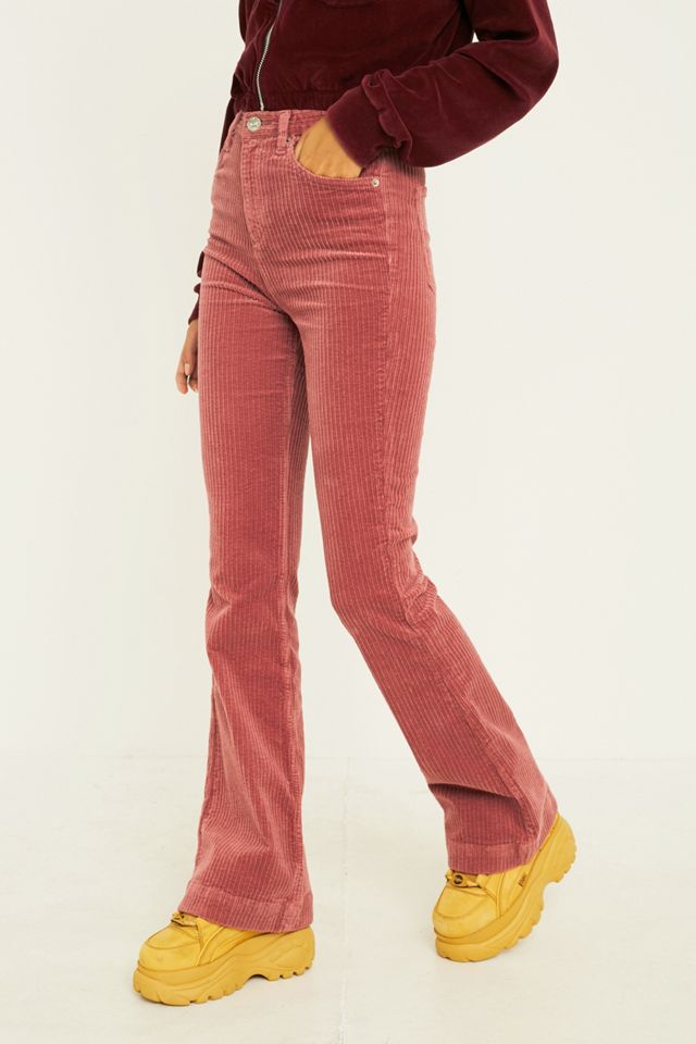 BDG Pink Corduroy Flare Trousers #4