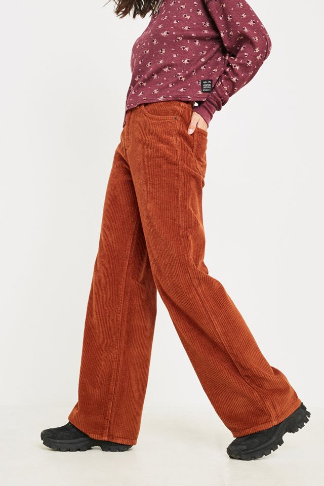 BDG Chestnut Corduroy Puddle Trousers #3