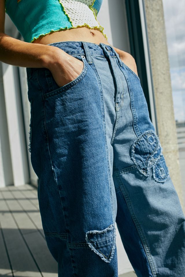 BDG Peace Patchwork Wide-Leg Puddle Jeans #2