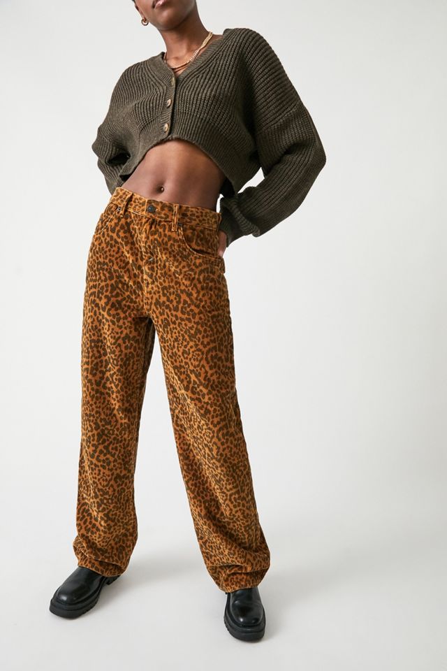 BDG Brown Leopard Print Corduroy Boyfriend Jeans #2