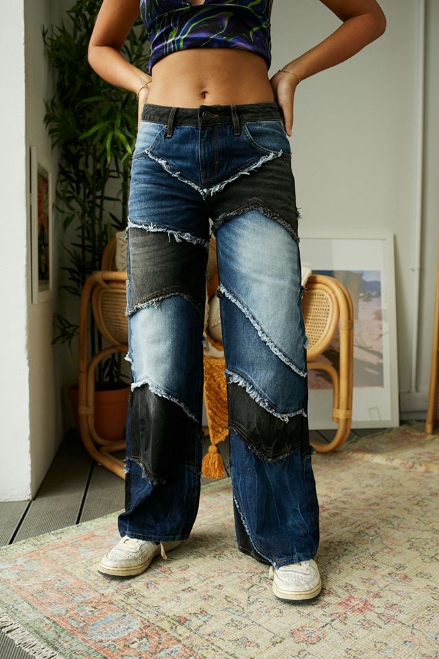 BDG Patchwork Low-Rise Puddle Jeans #2