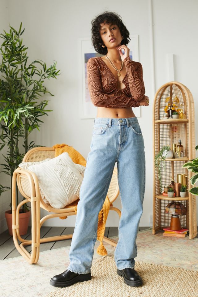 Vintage Wash Straight Leg Jeans