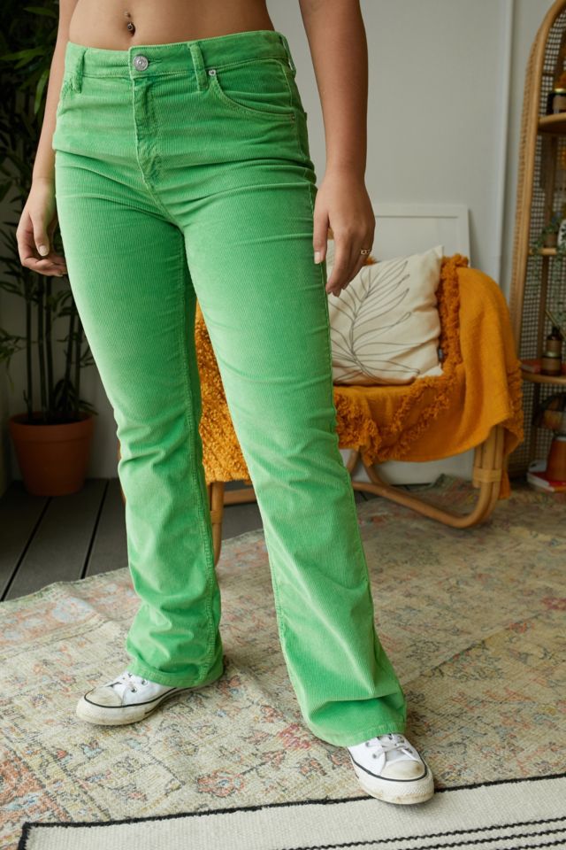 Women's Green Flare Jeans