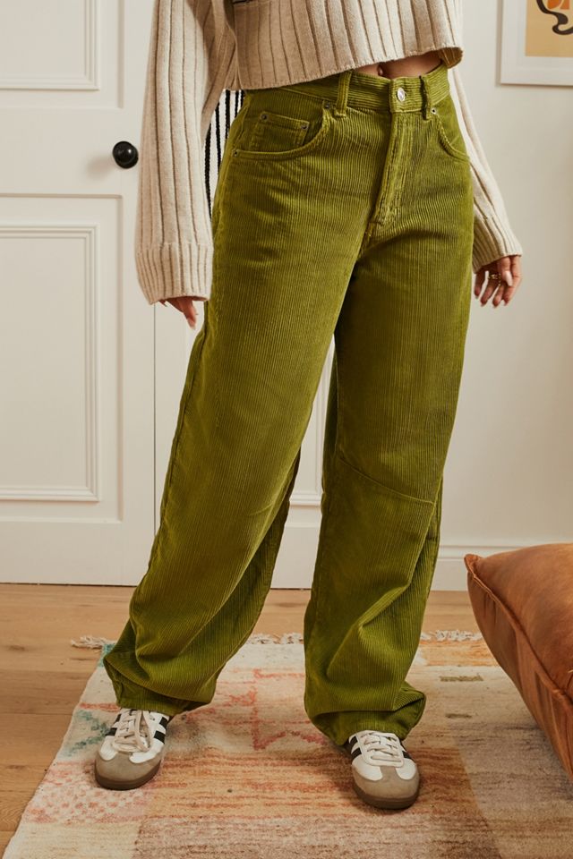 BDG Green Cinch-Back Corduroy Logan Jeans #1