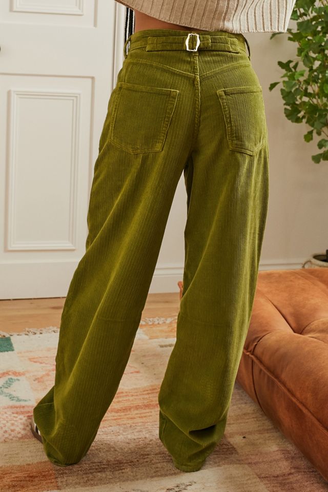 BDG Green Cinch-Back Corduroy Logan Jeans #3