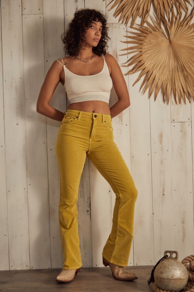 Yellow high sale waisted corduroy pants