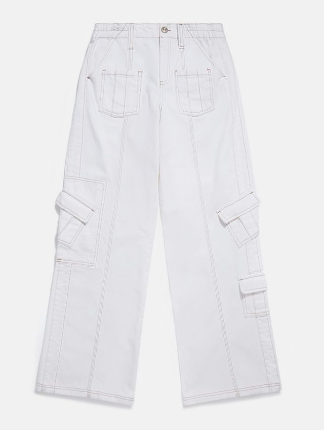 BDG White Denim Y2K Cargo Jeans #4