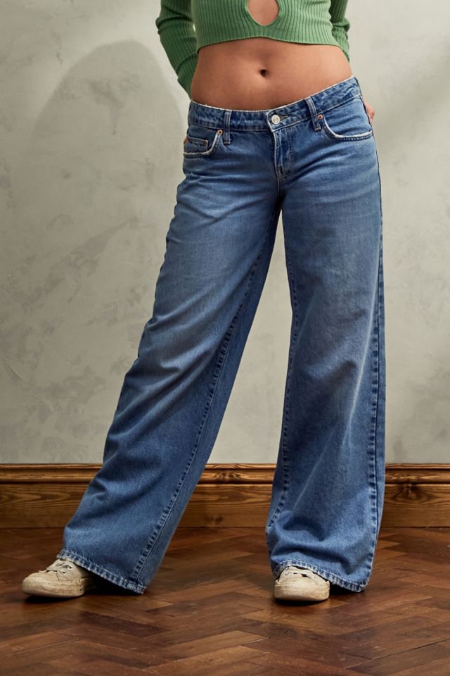 Wide Leg Low Rise Jeans