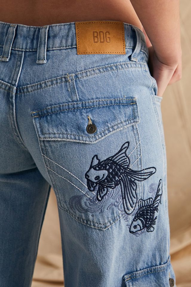 BDG Koi Embroidered Low-Rise Cargo Jeans  #1