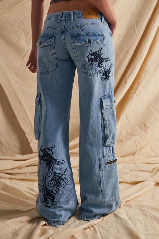 BDG Koi Embroidered Low-Rise Cargo Jeans  #2