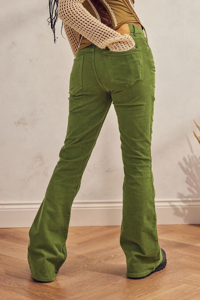 BDG Corduroy Super Flare Pant in Green