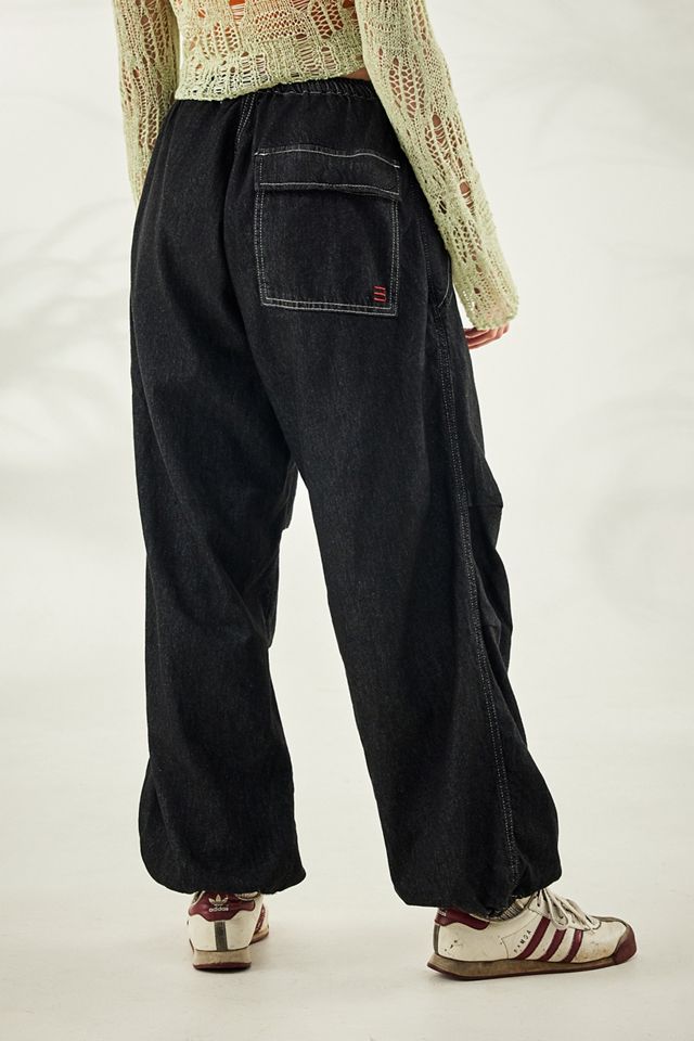BDG Black Rinse Denim Baggy Tech Pants #4