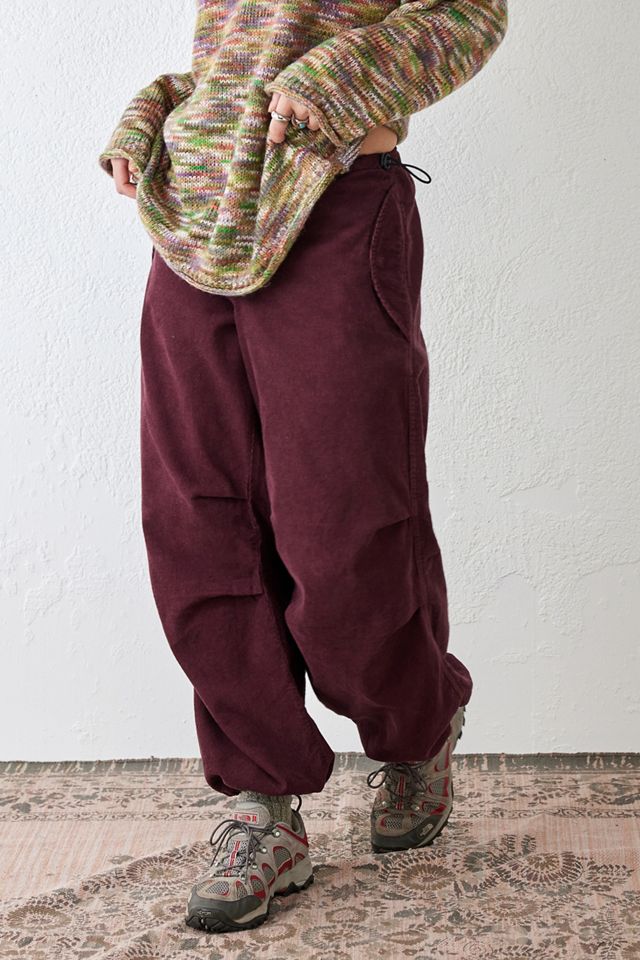 BDG Urban Outfitters Burgundy Corduroy Flare Womens Pants