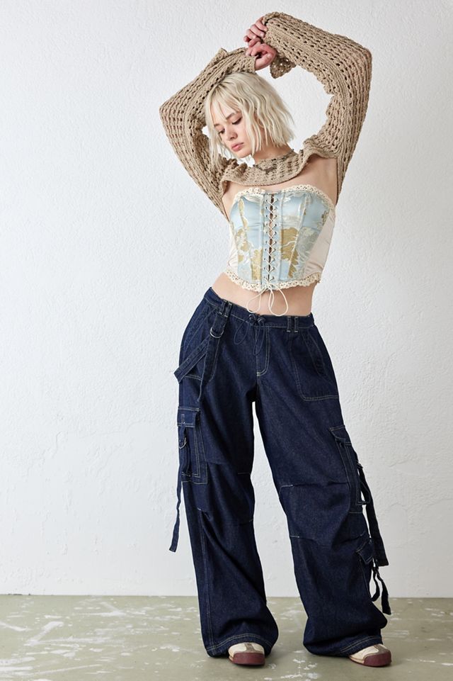 BDG Denim Strappy Baggy Cargo Pants #1