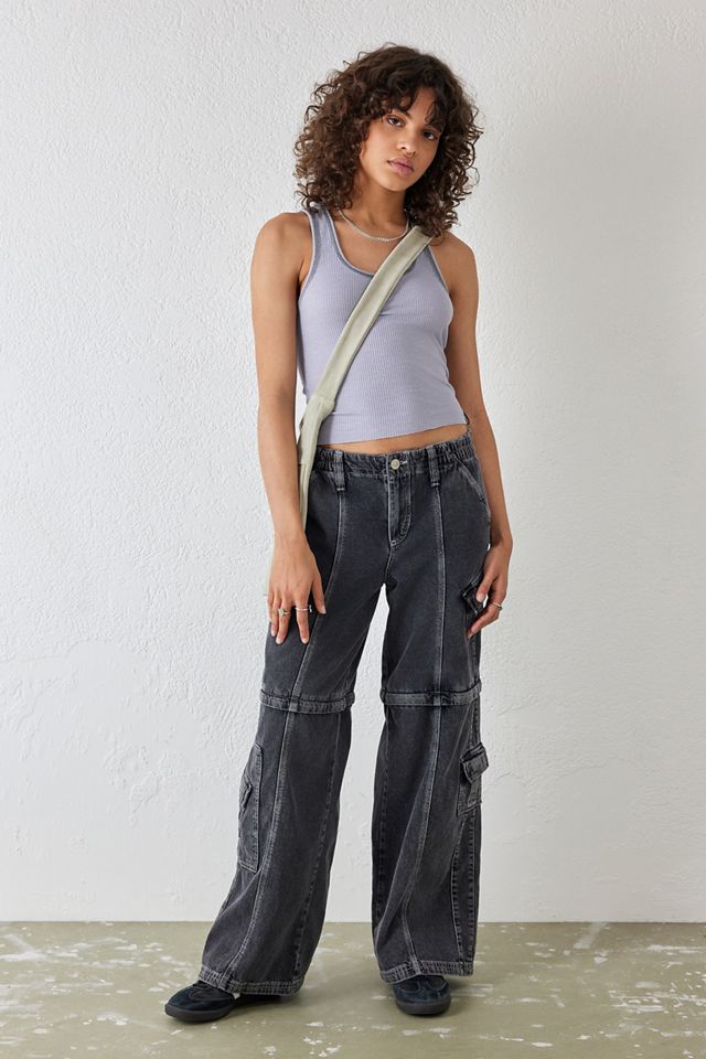 BDG Black Y2K Zip-Off Cargo Jeans | Urban Outfitters UK