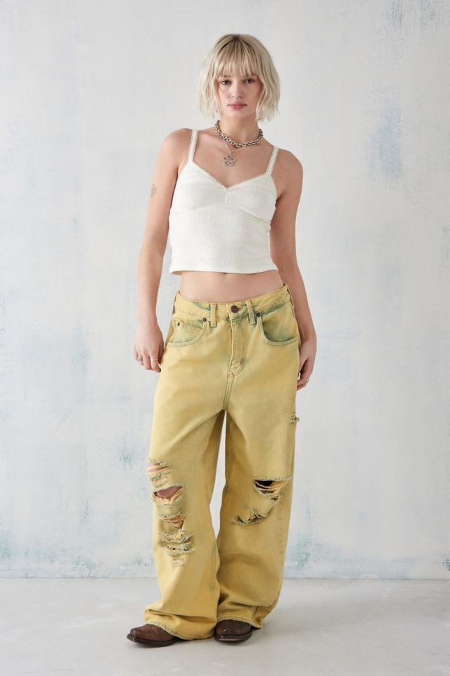 BDG Yellow Tint Jaya Ripped Boyfriend Jeans Urban Outfitters UK