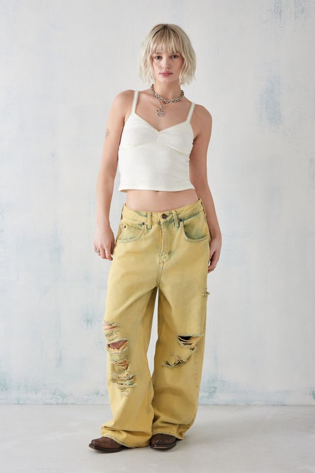 Yellow cheap boyfriend jeans