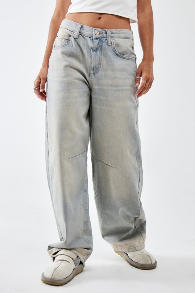 BDG Bleached Logan Cinch Back Boyfriend Jeans | Urban Outfitters UK