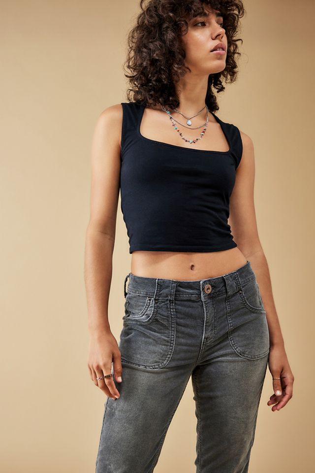 BDG Tiana Charcoal Corduroy Low-Rise Flare Jeans #3