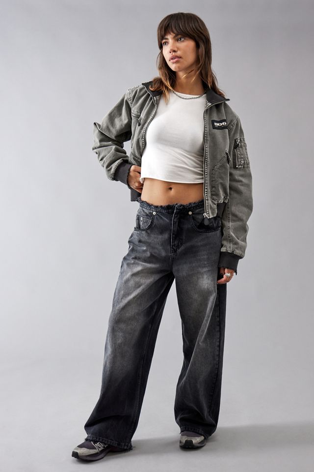 BDG Black Raw Hem Jaya Baggy Jeans #1