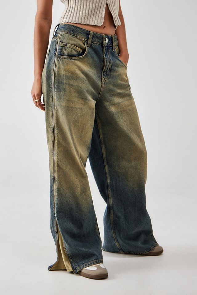 BDG Jaya Baggy Side Zip Green Tint Jeans #2