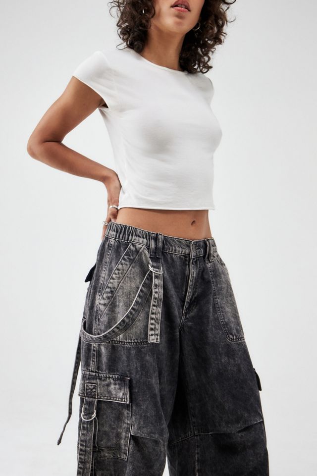 BDG Black Strappy Baggy Cargo Pants  #4