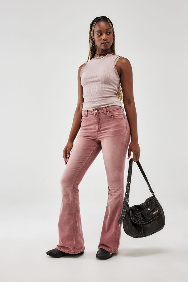 BDG Pink Atlas Mid-Rise Flare Jeans #1