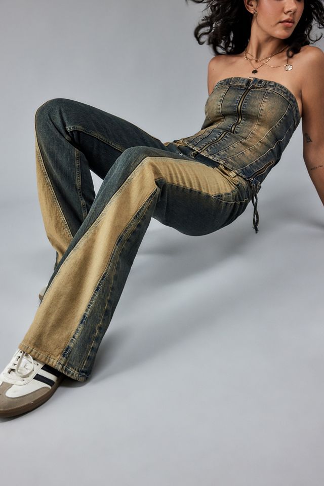 BDG Motocross Stripe Low-Rise Flare Jeans  #2