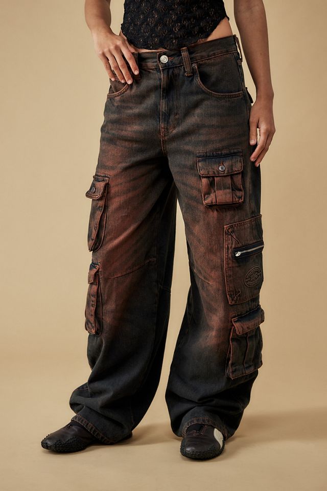 BDG Red Tint Extra Pocket Logan Cinch Back Boyfriend Jeans  #1