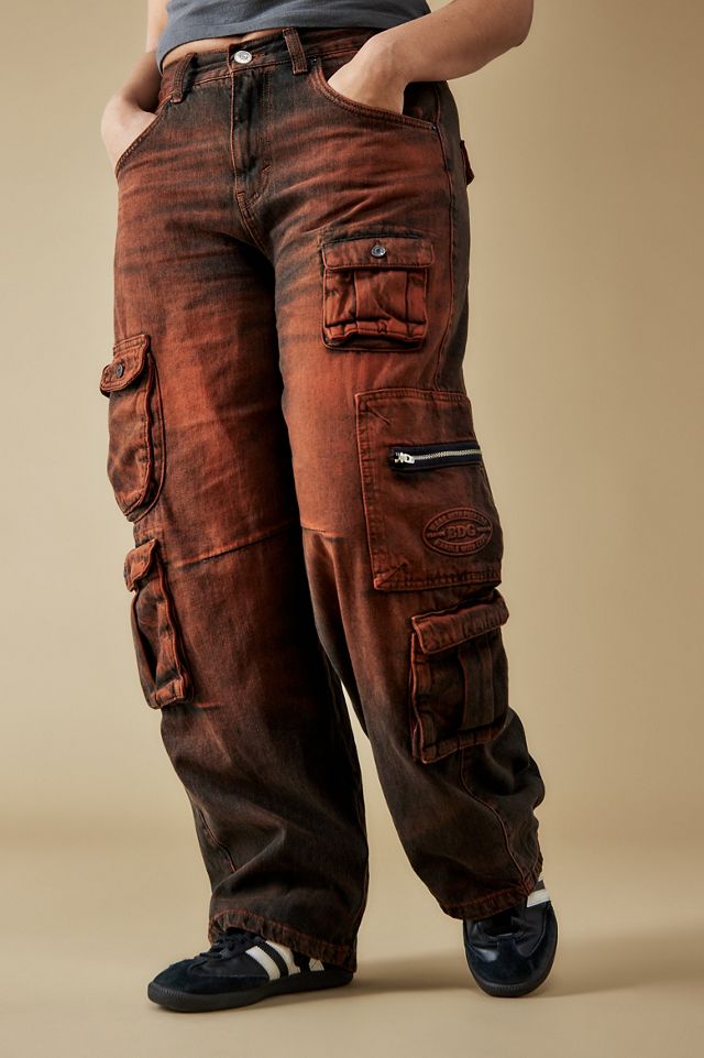 BDG Red Tint Extra Pocket Logan Cinch Back Boyfriend Jeans  #8