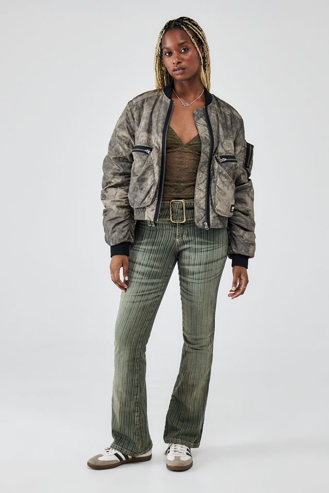 BDG Tinted Stripe Belted Flare Jeans #1