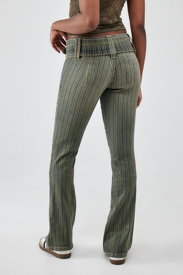 BDG Tinted Stripe Belted Flare Jeans #3