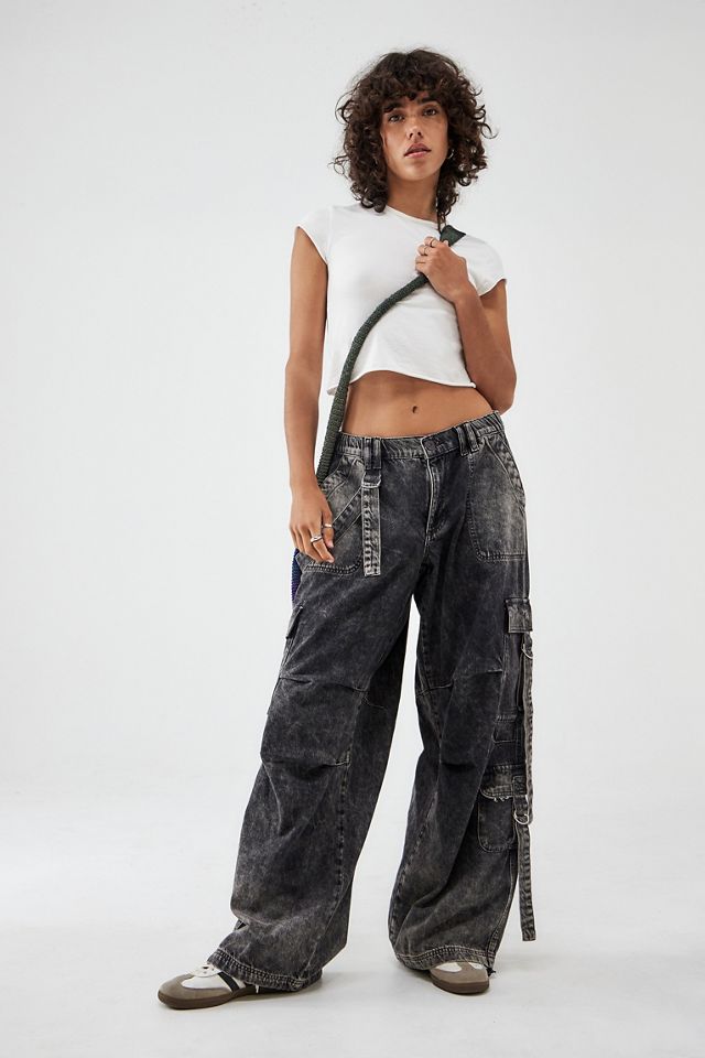 BDG Strappy Baggy Cargo Black Pants #2