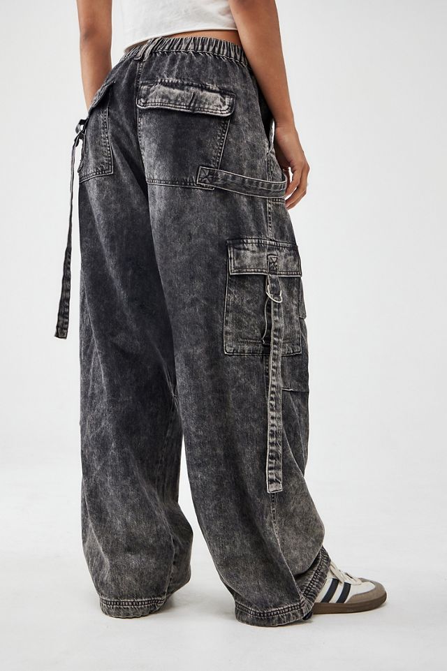 BDG Strappy Baggy Cargo Black Pants #3