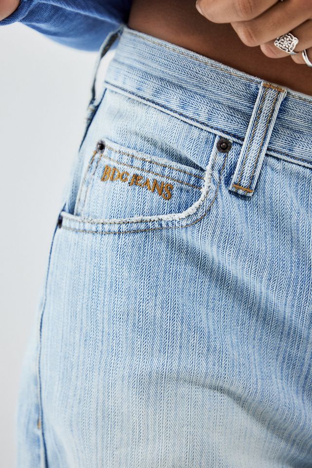 BDG Logan Boyfriend Herringbone Stripe Light Vintage Jeans #3