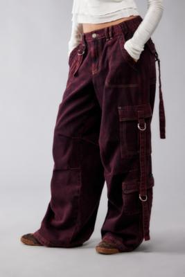 BDG Red Tint Strappy Baggy Cargo Pants 