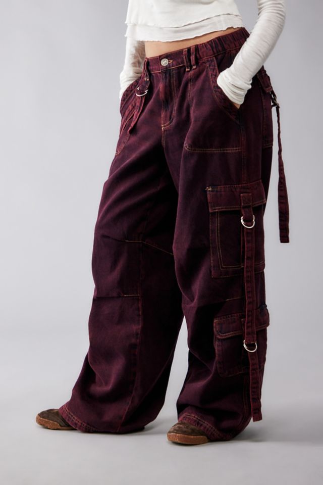 Red baggy cargo on sale pants