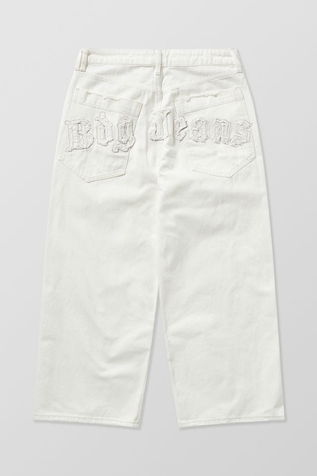 BDG Jaya Applique Denim Baggy White Jeans  #11
