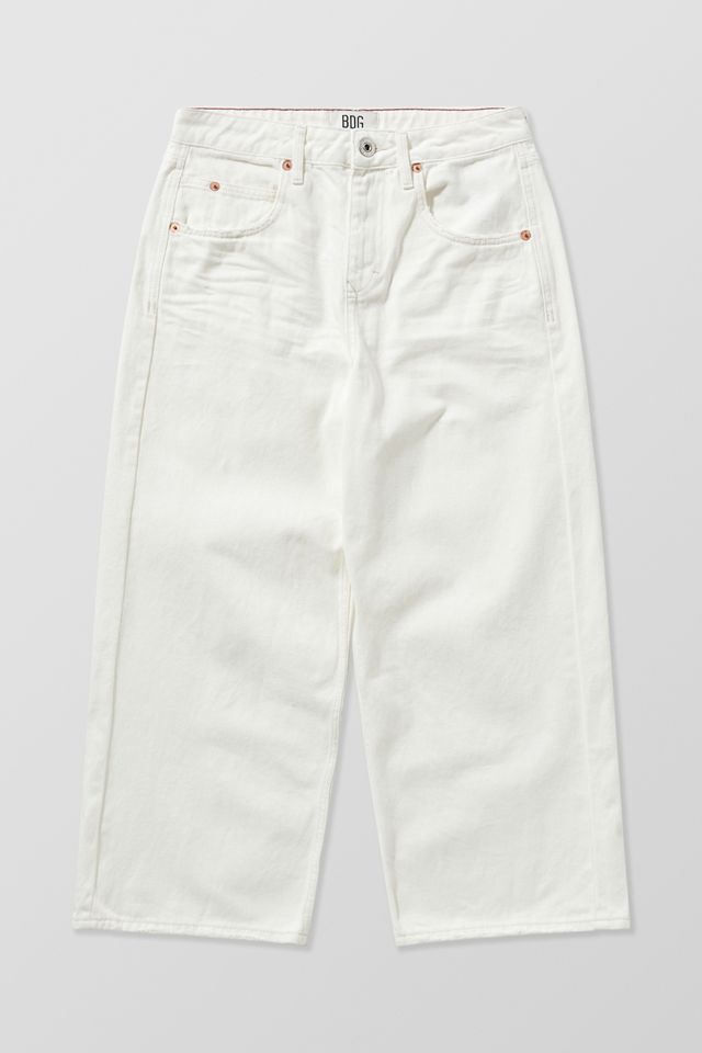 BDG Jaya Applique Denim Baggy White Jeans  #12