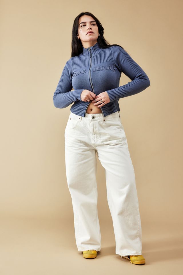 BDG Jaya Applique Denim Baggy White Jeans  #5