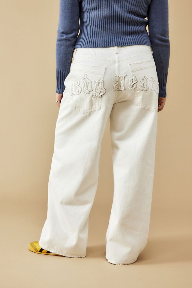 BDG Jaya Applique Denim Baggy White Jeans  #8