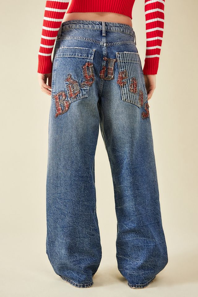 BDG Check Applique Jaya Baggy Jeans Urban Outfitters UK