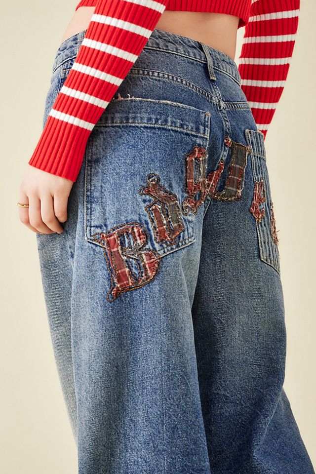 BDG Jaya Baggy Check Applique Jeans #3