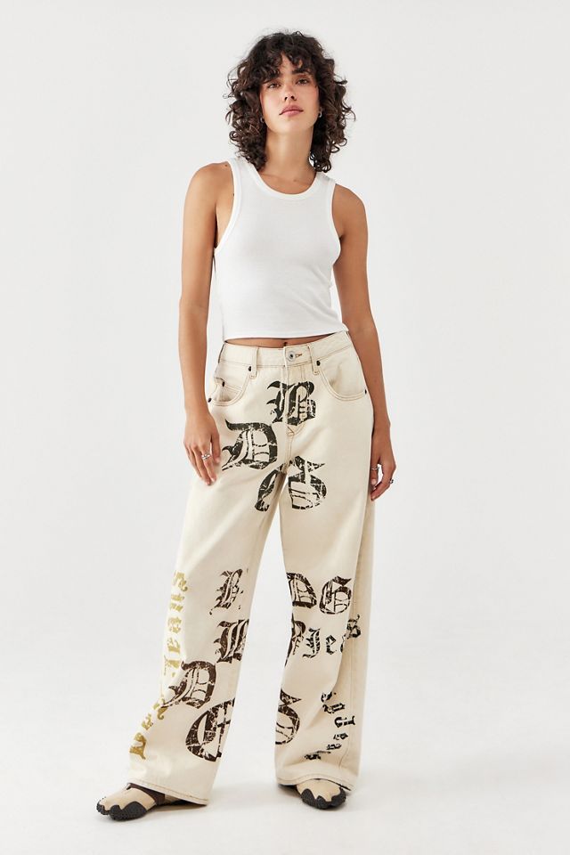 BDG Jaya Baggy Logo Print Ecru Jeans #2