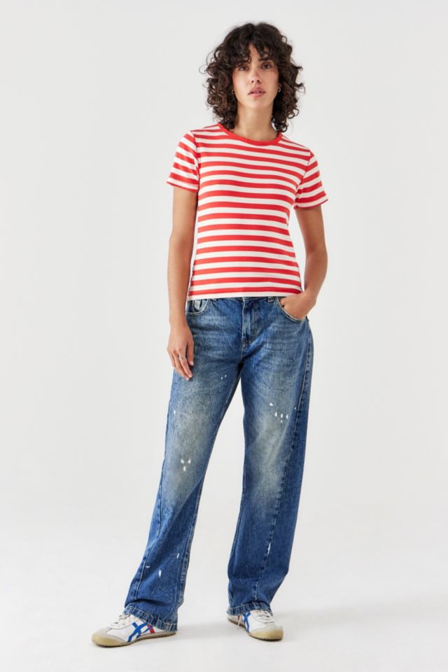 BDG Jett Loose Straight Leg Applique Jeans | Urban Outfitters UK