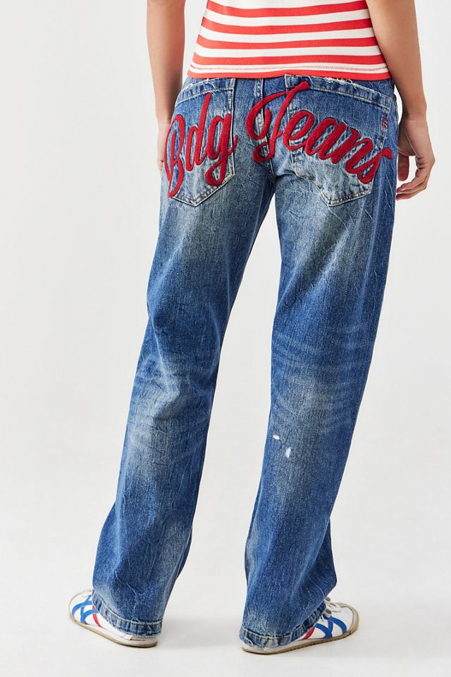 BDG Jett Loose Straight Leg Applique Jeans #3